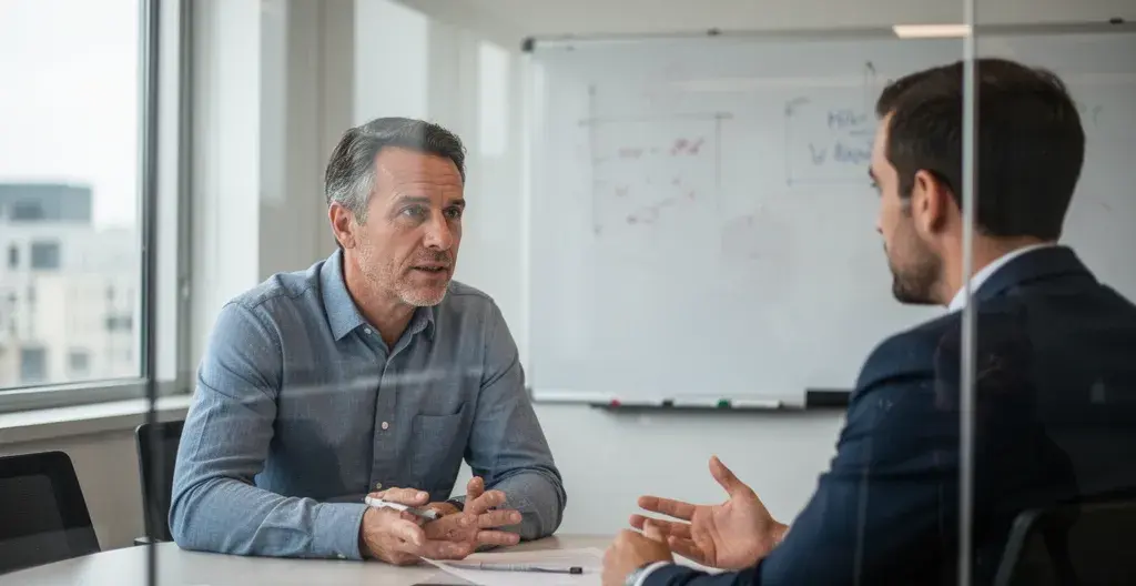 Manager en écoute active avec un collaborateur lors d'un entretien QVCT