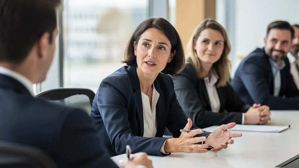 Élue CSE prenant la parole avec assurance lors d'une réunion